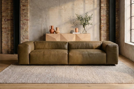 KAWOLA Sofa CELESTE 4-Sitzer Leder camel