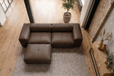 KAWOLA Sofa CELESTE 4-Sitzer Leder dunkelbraun