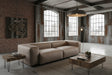 KAWOLA Sofa CELESTE 4-Sitzer Lederfaserstoff anthrazit