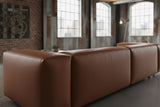 KAWOLA Sofa CELESTE 4-Sitzer Lederfaserstoff cognac