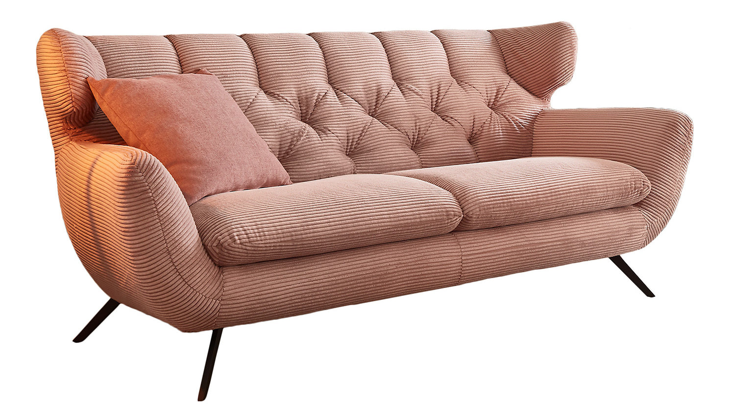 KAWOLA Sofa CHARME Cord rosa