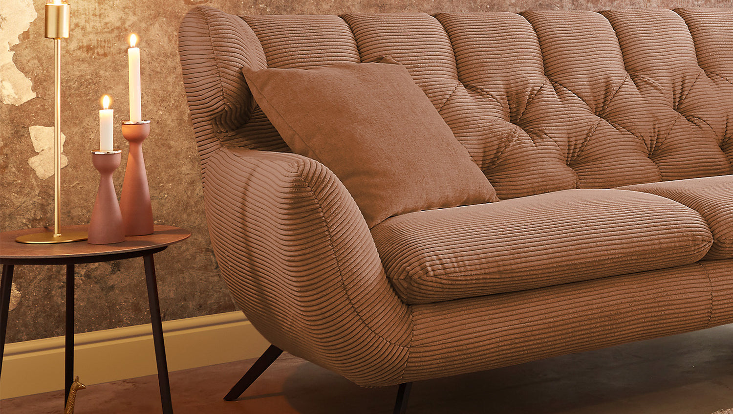 KAWOLA Sofa CHARME Cord rost