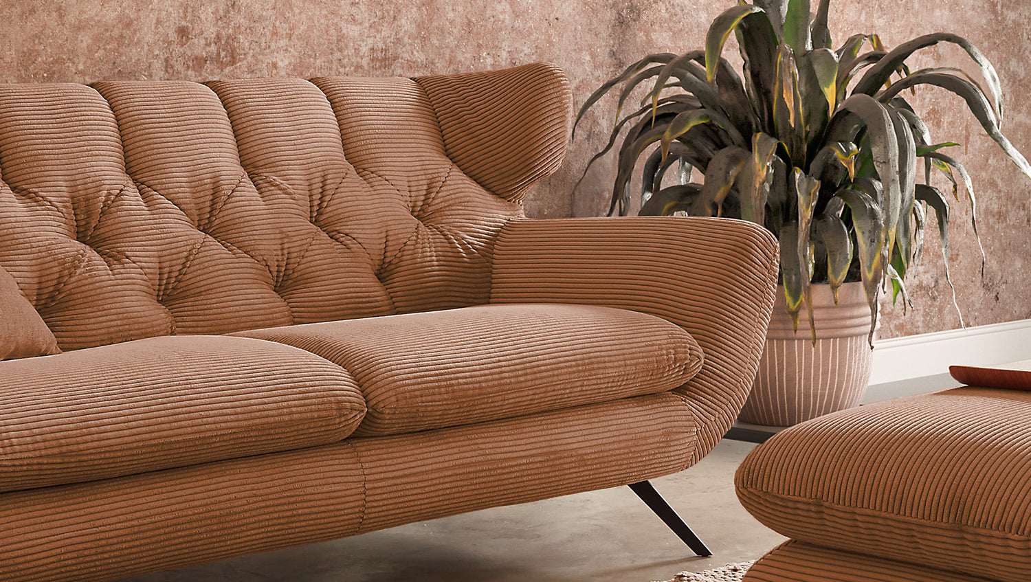 KAWOLA Sofa CHARME Cord rost
