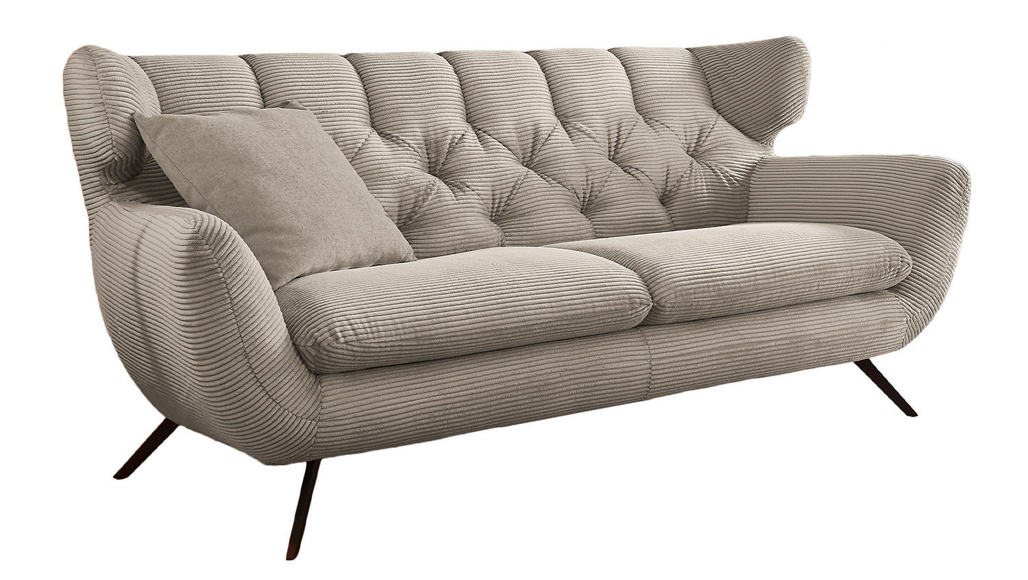 KAWOLA Sofa CHARME Cord steingrau