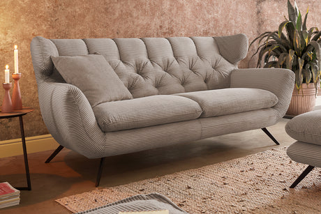 KAWOLA Sofa CHARME Cord taupe, 3-Sitzer