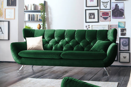 KAWOLA Sofa CHARME Velvet smaragd, 3-Sitzer