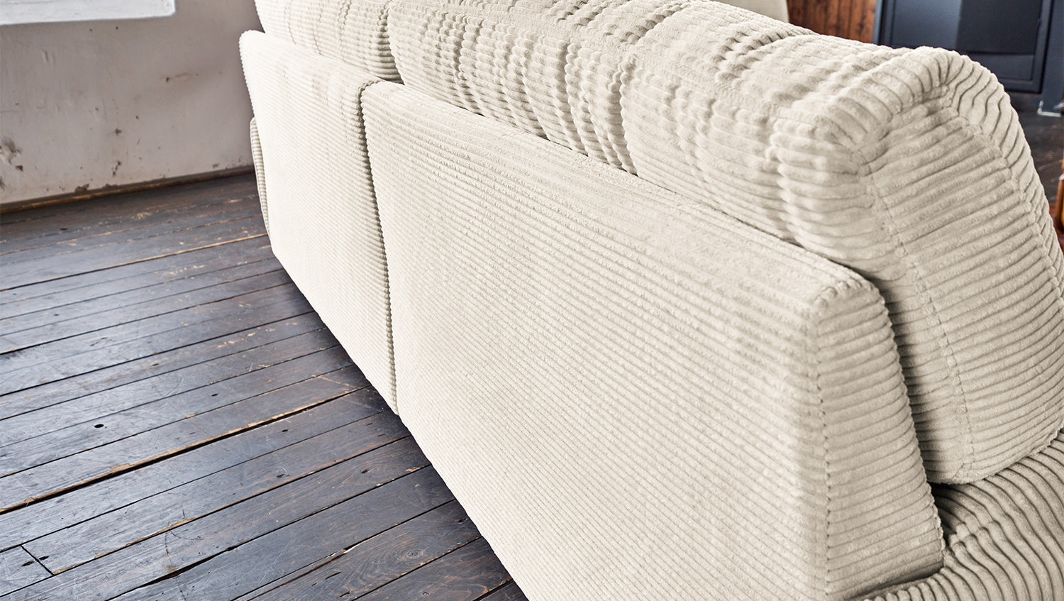 KAWOLA Sofa CINE XXL-Sofa 3-Sitzer Cord cremeweiß