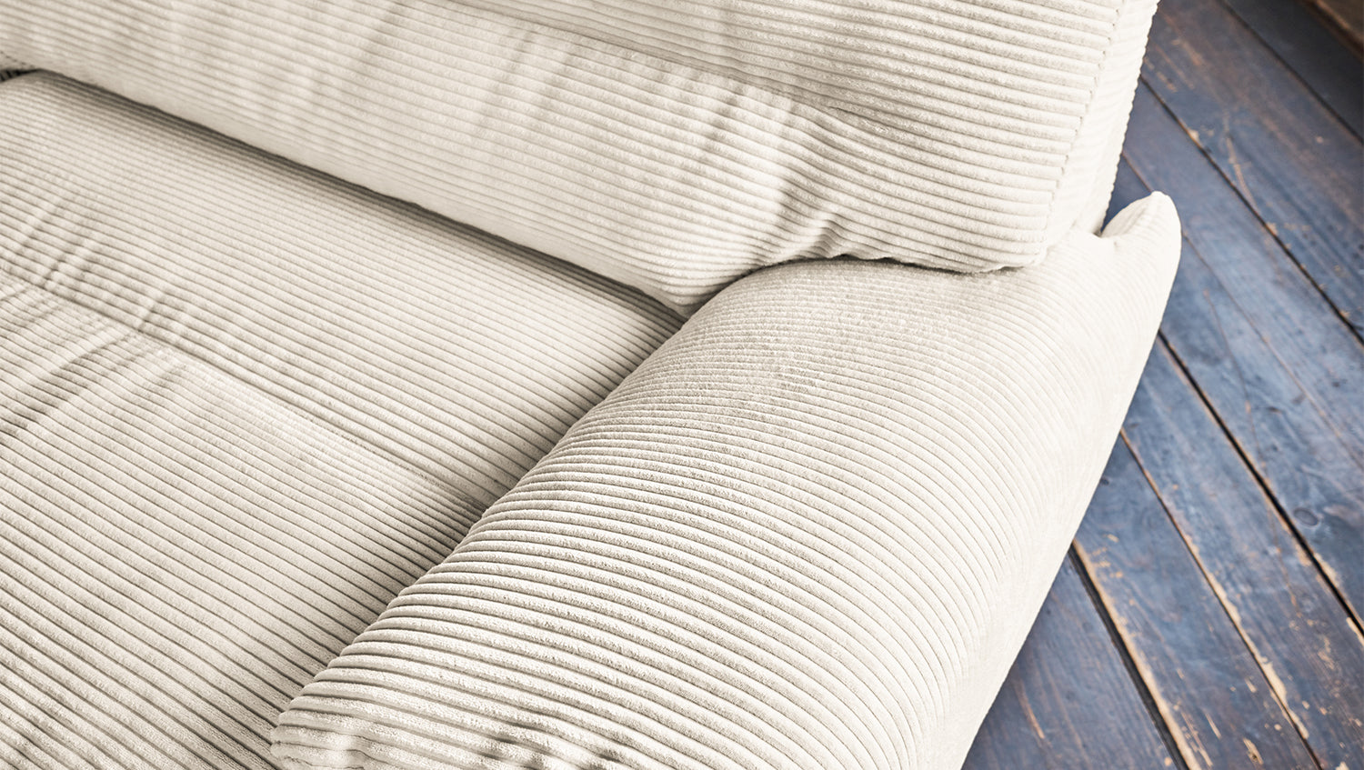 KAWOLA Sofa CINE XXL-Sofa 3-Sitzer Cord cremeweiß