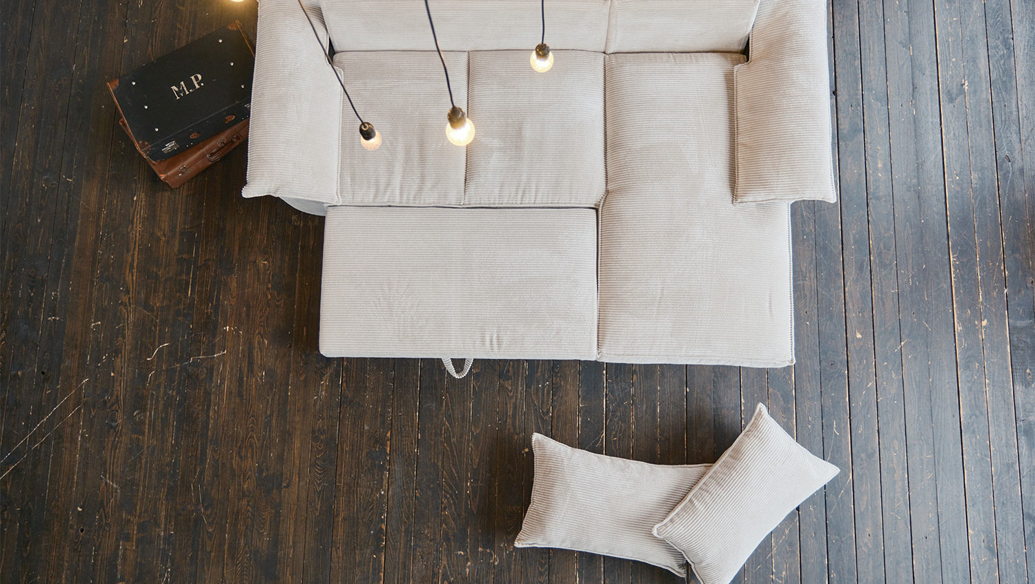 KAWOLA Sofa DAMETO Ecksofa Bettsofa Schlafsofa mit Stauraum Cord weiß