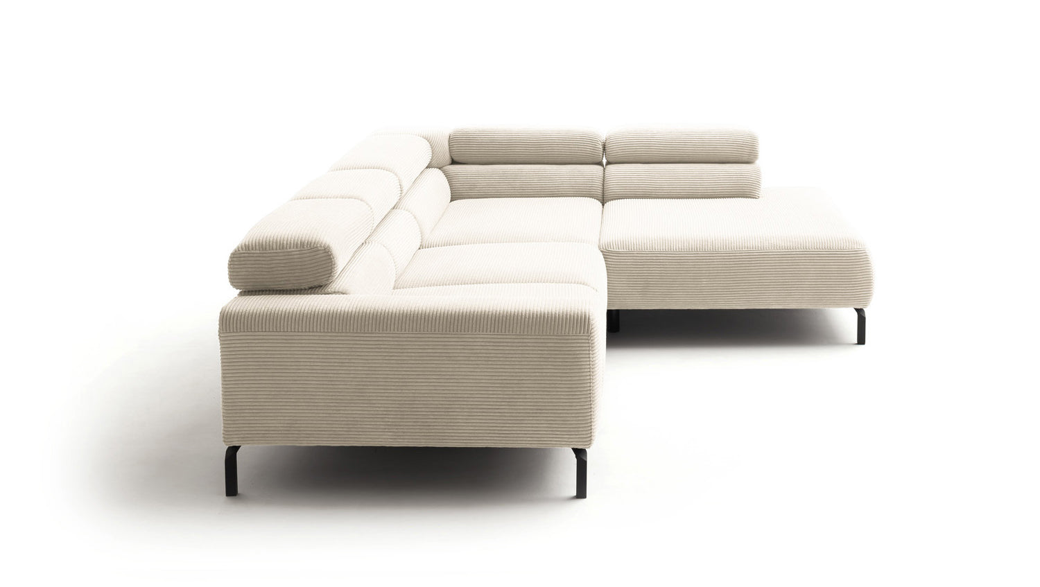 KAWOLA Sofa DELIA Ecksofa Cord cremeweiß