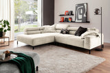 KAWOLA Sofa DELIA Ecksofa Cord cremeweiß, 312 x 219, Links, Ohne Komfortfunktion