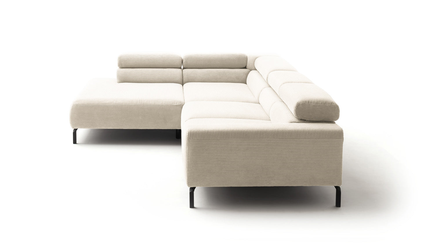 KAWOLA Sofa DELIA Ecksofa Cord cremeweiß