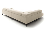 KAWOLA Sofa DELIA Ecksofa Cord cremeweiß