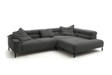 KAWOLA Sofa DELIA Ecksofa Cord grau