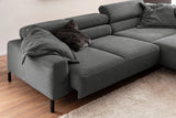 KAWOLA Sofa DELIA Ecksofa Cord grau