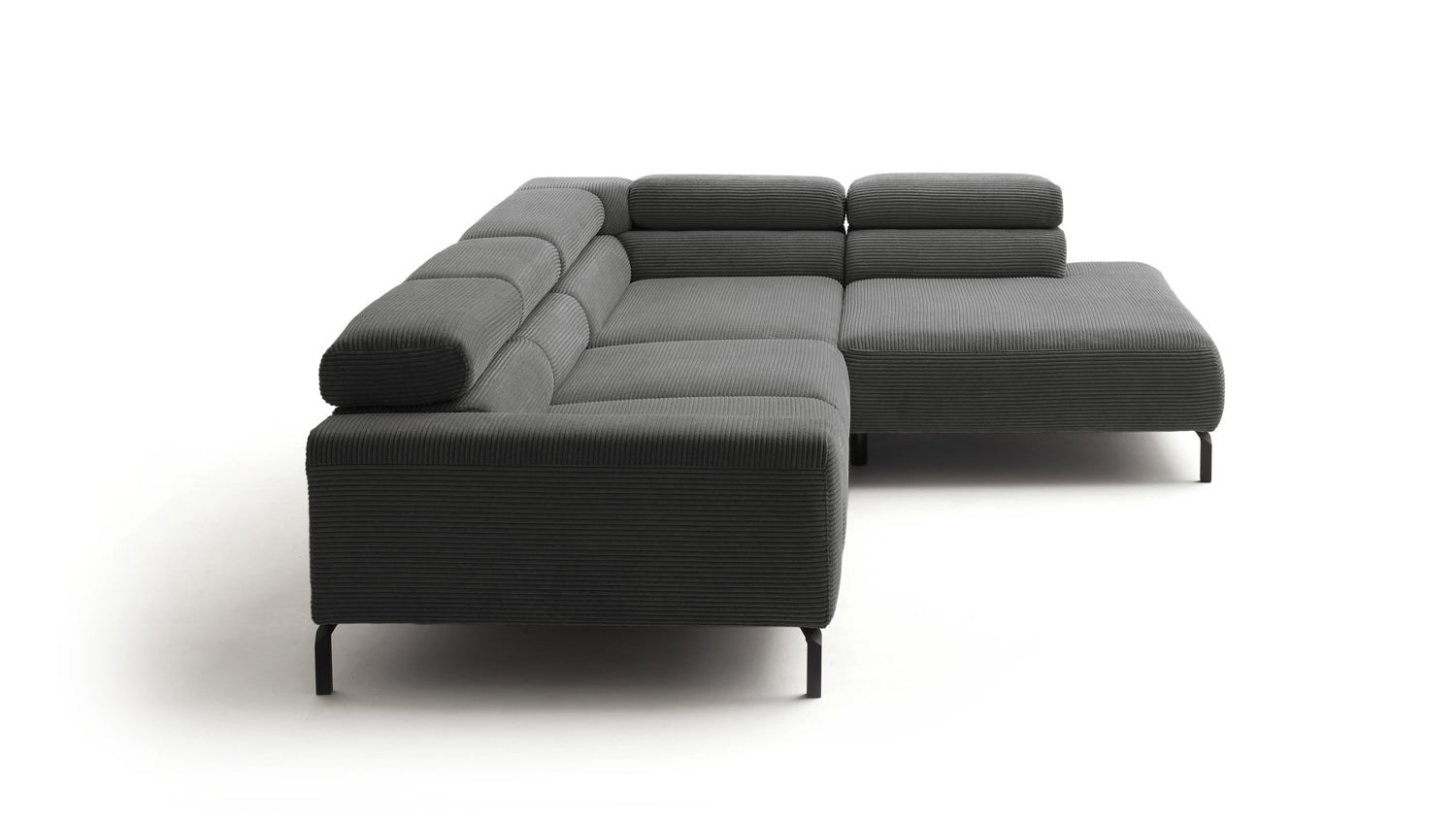 KAWOLA Sofa DELIA Ecksofa Cord grau