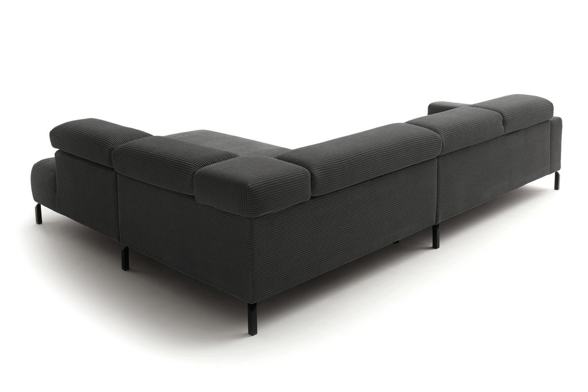 KAWOLA Sofa DELIA Ecksofa Cord grau