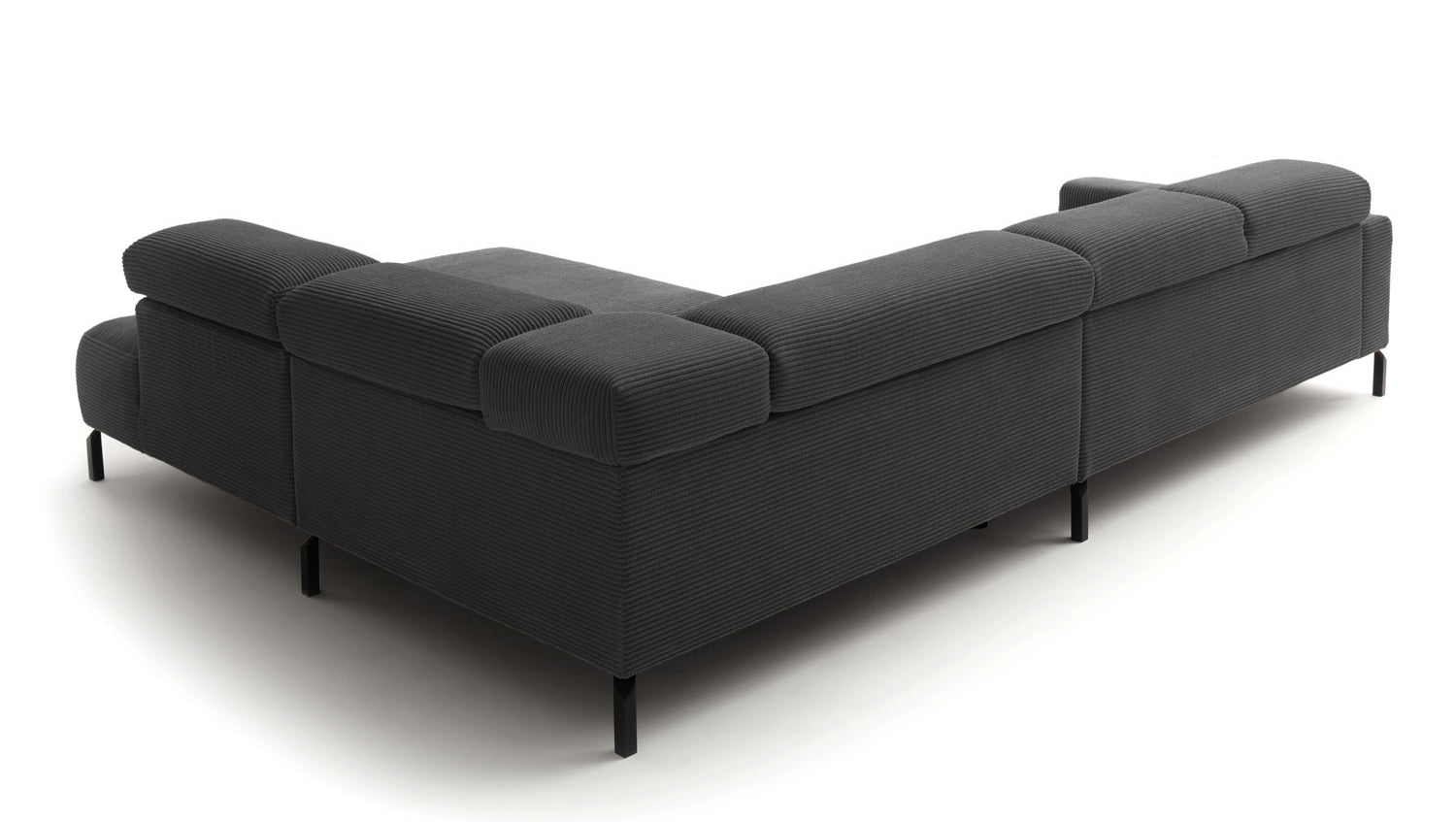 KAWOLA Sofa DELIA Ecksofa Cord grau