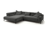 KAWOLA Sofa DELIA Ecksofa Cord grau