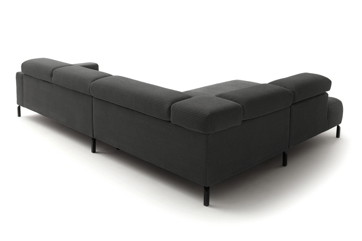 KAWOLA Sofa DELIA Ecksofa Cord grau