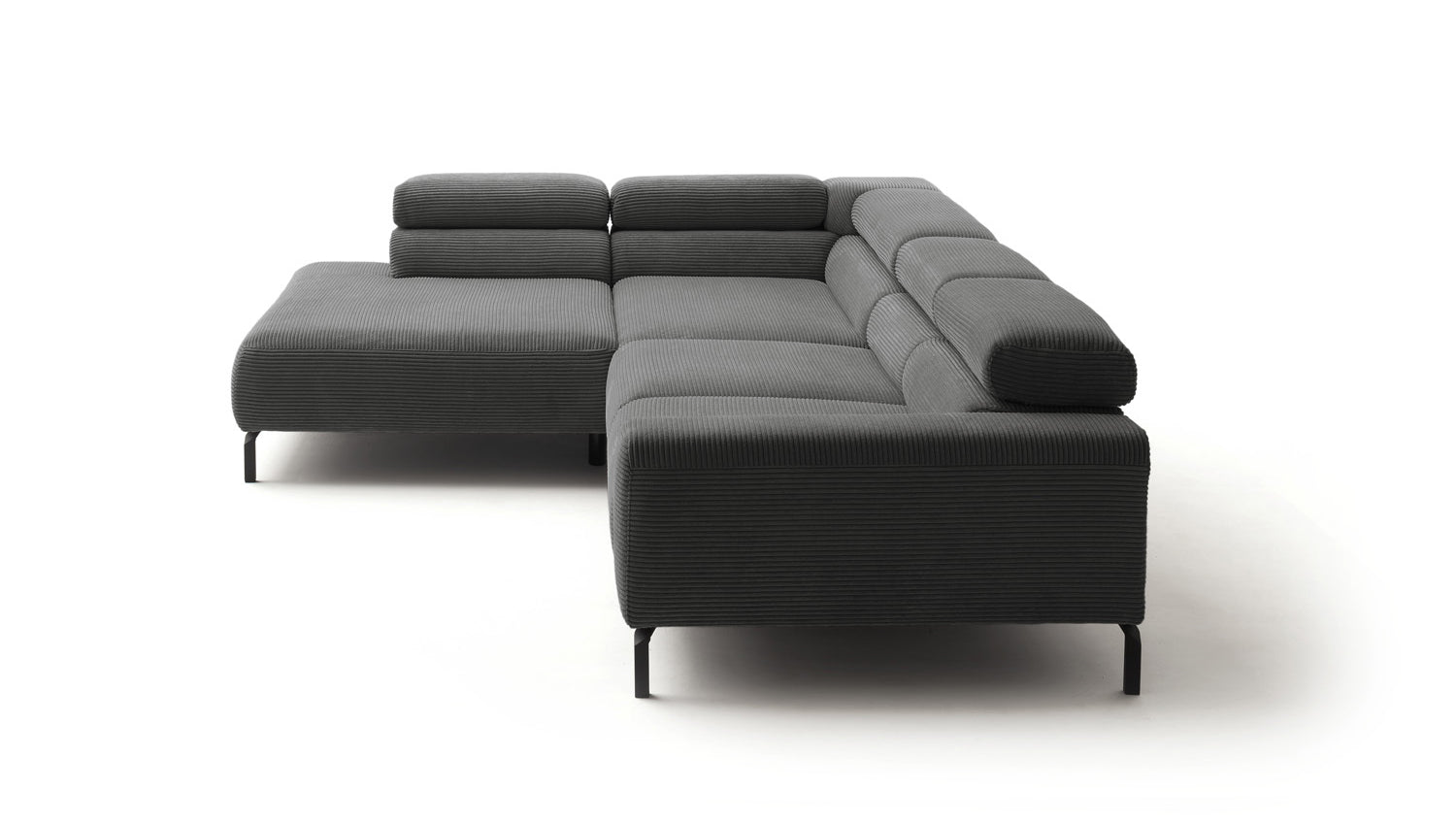 KAWOLA Sofa DELIA Ecksofa Cord grau