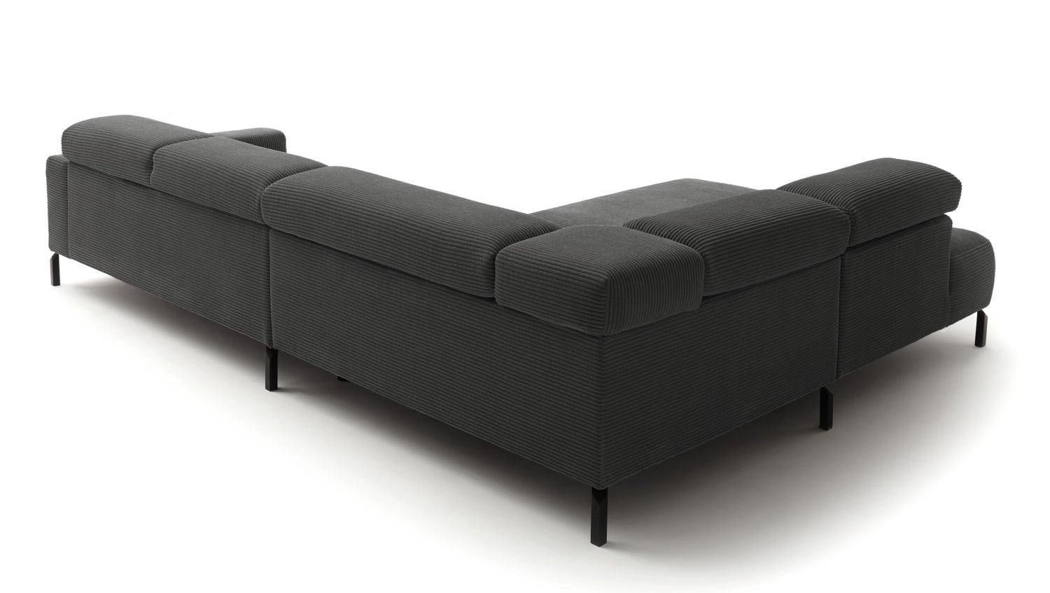 KAWOLA Sofa DELIA Ecksofa Cord grau