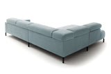 KAWOLA Sofa DELIA Ecksofa Cord hellblau