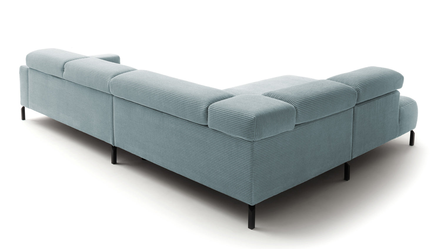 KAWOLA Sofa DELIA Ecksofa Cord hellblau