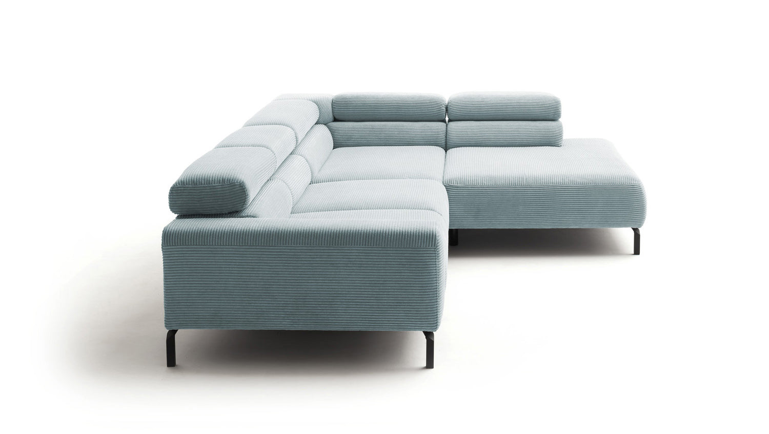 KAWOLA Sofa DELIA Ecksofa Cord hellblau