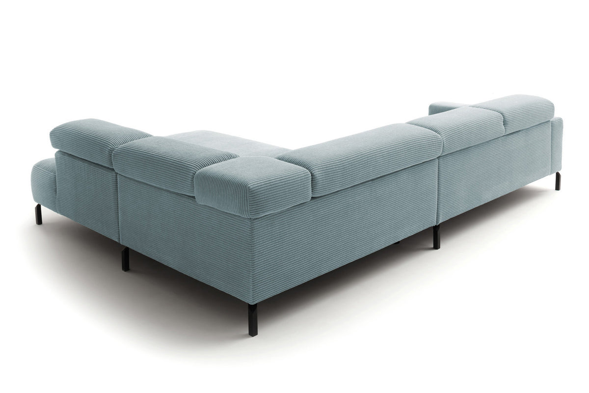 KAWOLA Sofa DELIA Ecksofa Cord hellblau