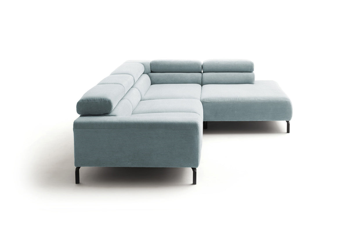 KAWOLA Sofa DELIA Ecksofa Cord hellblau