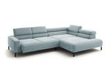 KAWOLA Sofa DELIA Ecksofa Cord hellblau