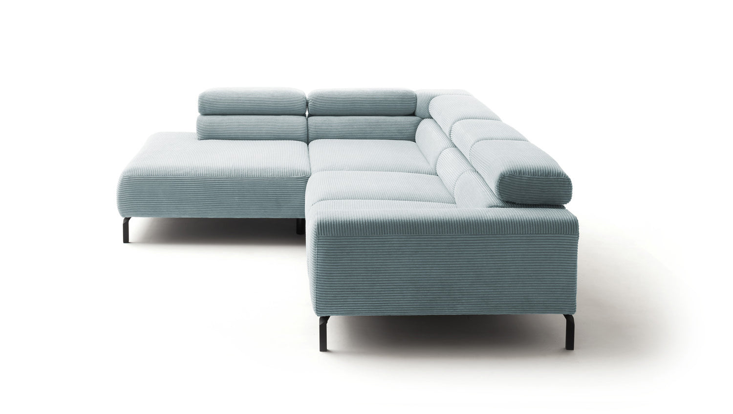 KAWOLA Sofa DELIA Ecksofa Cord hellblau