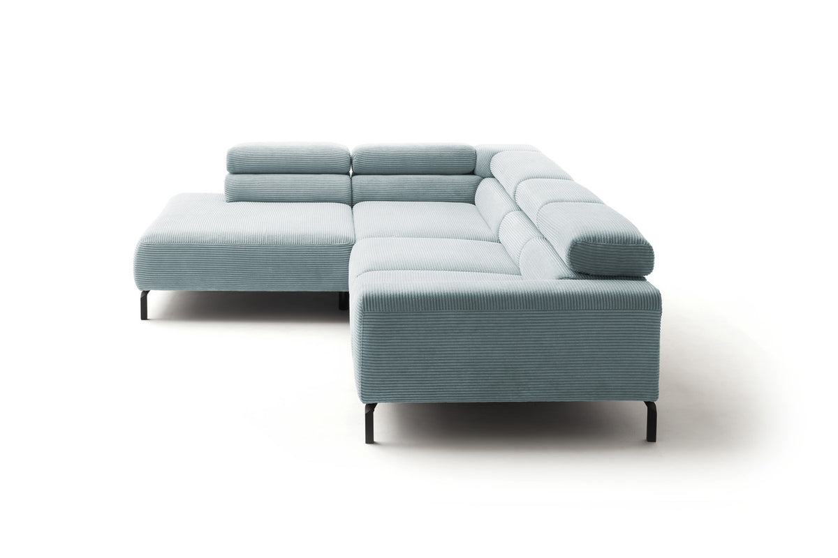 KAWOLA Sofa DELIA Ecksofa Cord hellblau
