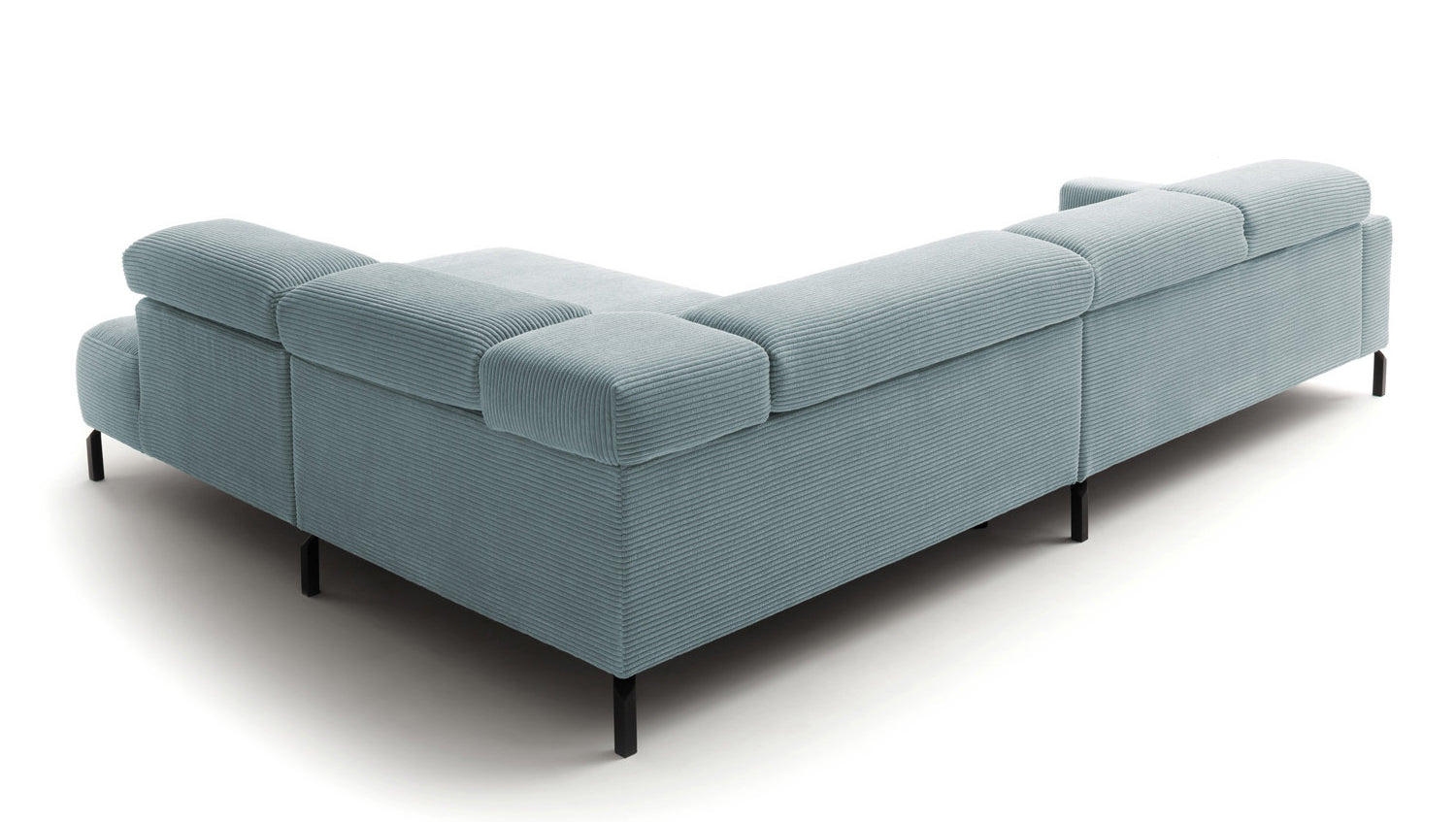 KAWOLA Sofa DELIA Ecksofa Cord hellblau