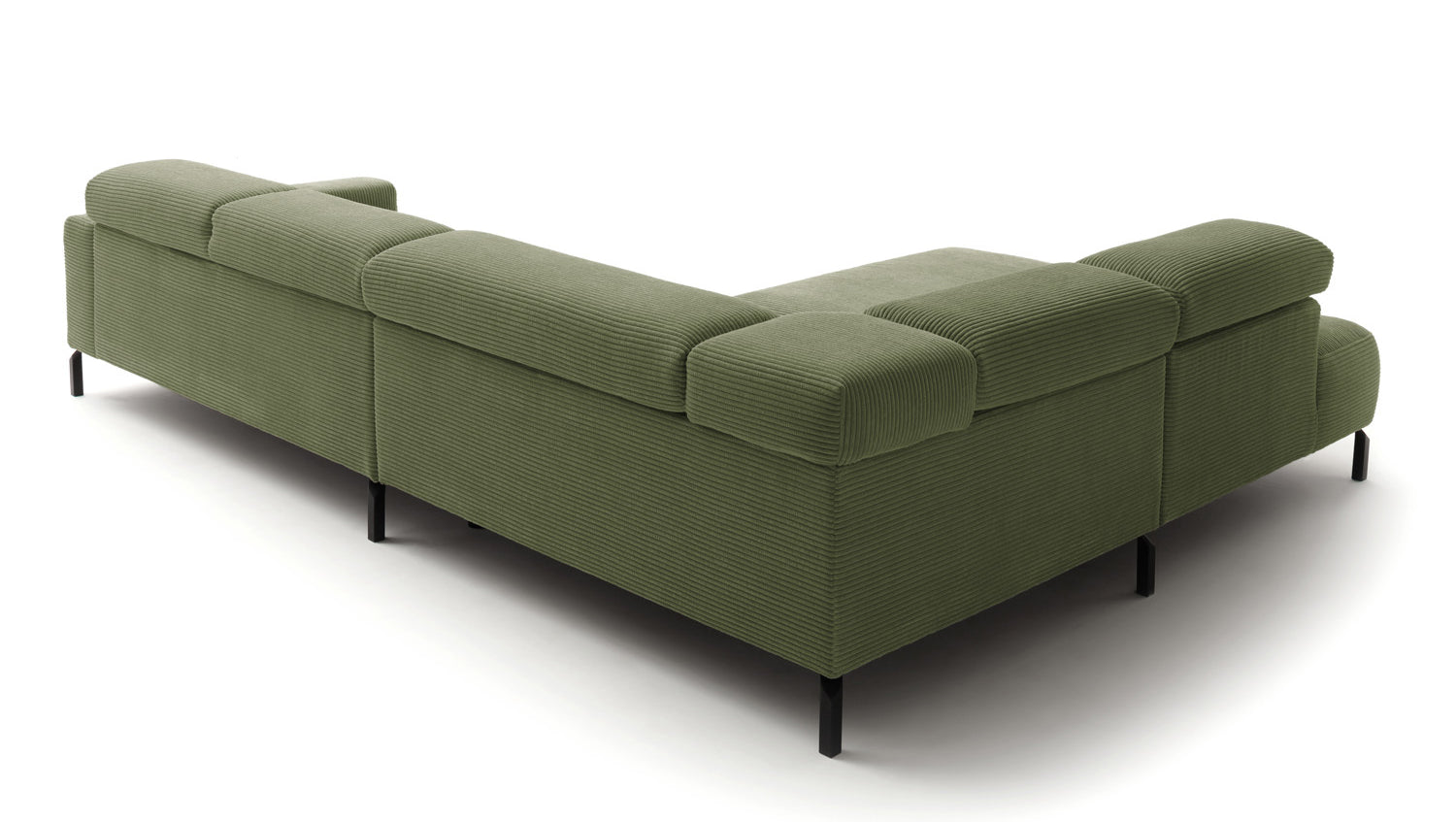 KAWOLA Sofa DELIA Ecksofa Cord olivgrün