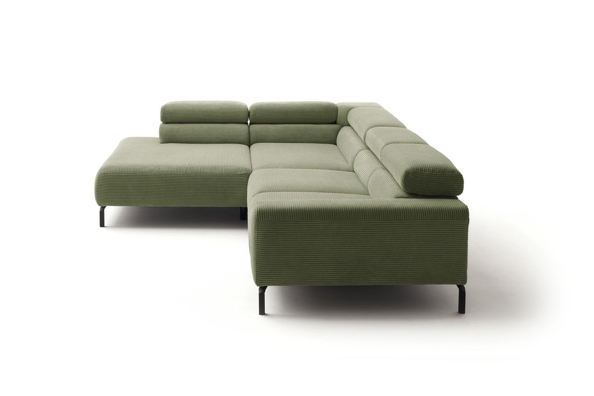 KAWOLA Sofa DELIA Ecksofa Cord olivgrün