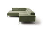 KAWOLA Sofa DELIA Ecksofa Cord olivgrün