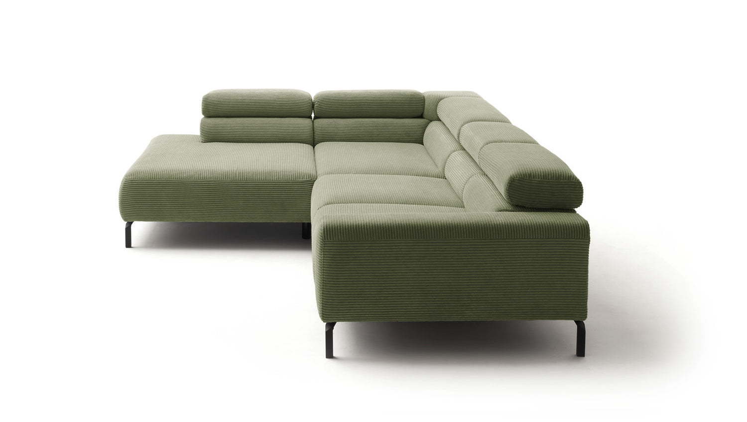 KAWOLA Sofa DELIA Ecksofa Cord olivgrün