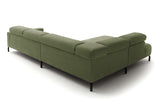 KAWOLA Sofa DELIA Ecksofa Cord olivgrün