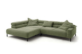 KAWOLA Sofa DELIA Ecksofa Cord olivgrün