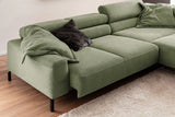 KAWOLA Sofa DELIA Ecksofa Cord olivgrün