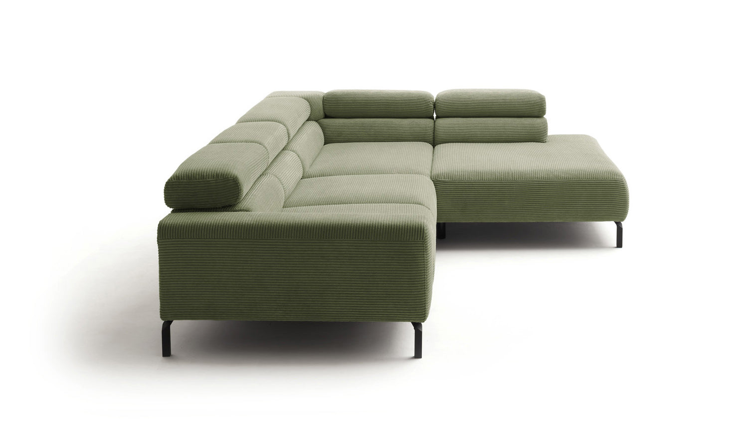 KAWOLA Sofa DELIA Ecksofa Cord olivgrün