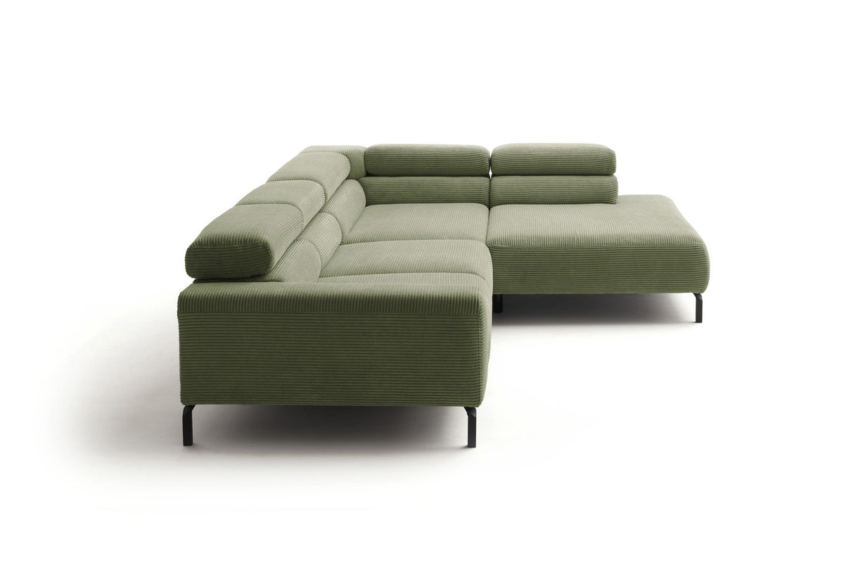 KAWOLA Sofa DELIA Ecksofa Cord olivgrün
