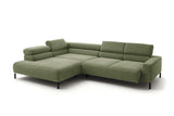 KAWOLA Sofa DELIA Ecksofa Cord olivgrün