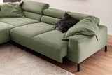 KAWOLA Sofa DELIA Ecksofa Cord olivgrün