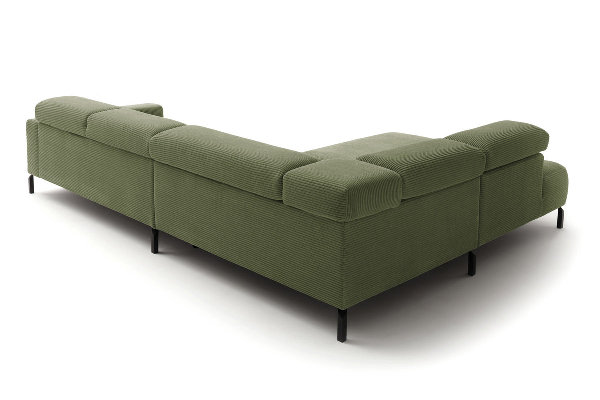 KAWOLA Sofa DELIA Ecksofa Cord olivgrün