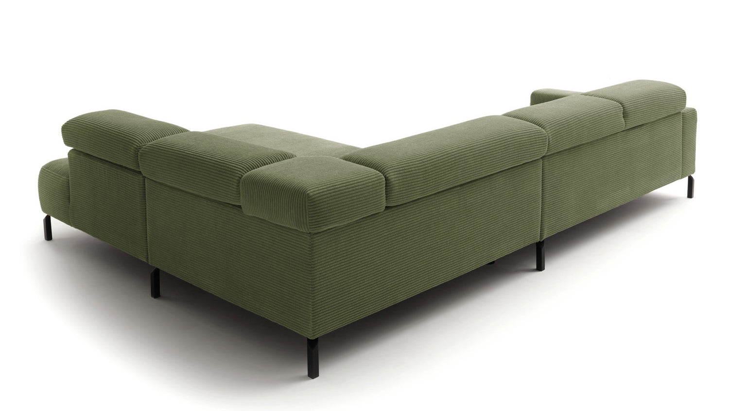 KAWOLA Sofa DELIA Ecksofa Cord olivgrün