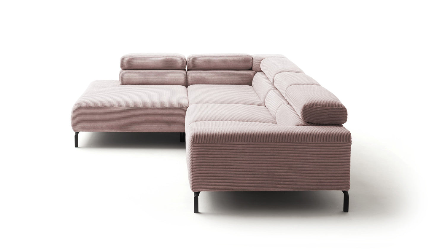 KAWOLA Sofa DELIA Ecksofa Cord rosa