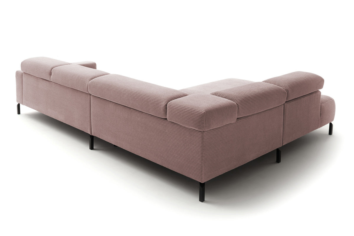 KAWOLA Sofa DELIA Ecksofa Cord rosa